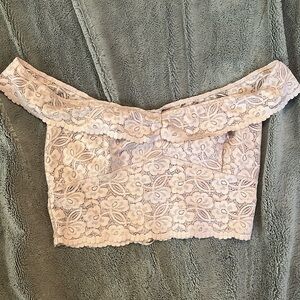 Free People Lace Off-the-shoulder Lavender Bralette